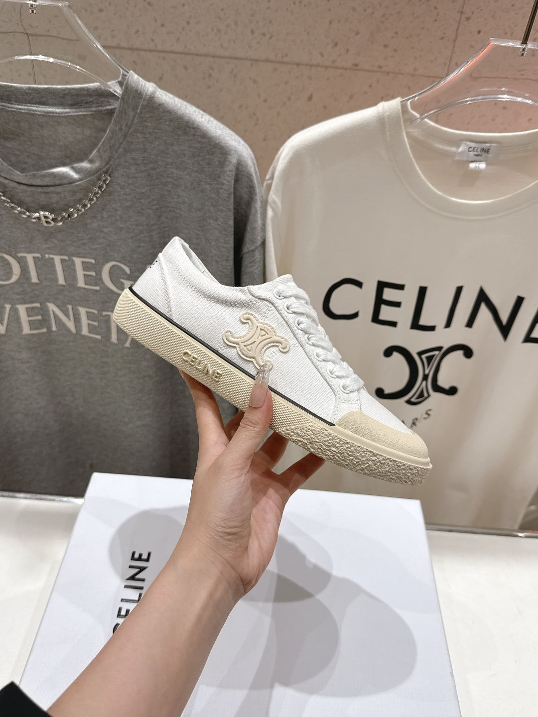 Celine CELINE 25C Sneaker White Canvas 236758