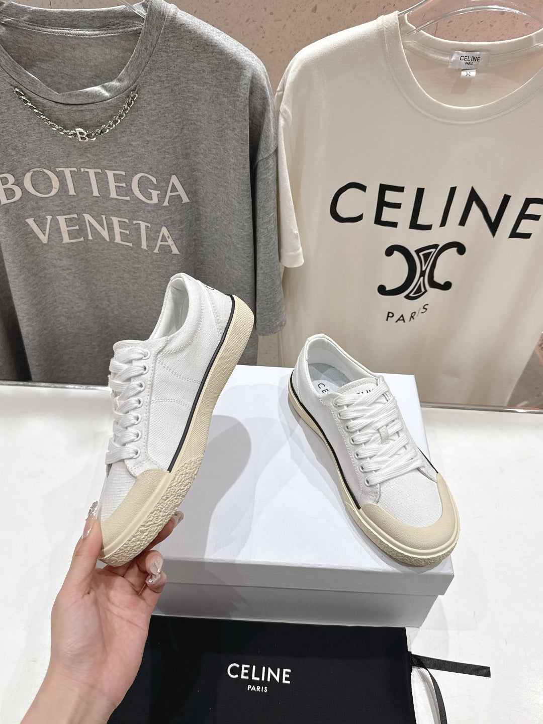 Celine CELINE 25C Sneaker White Canvas 236758
