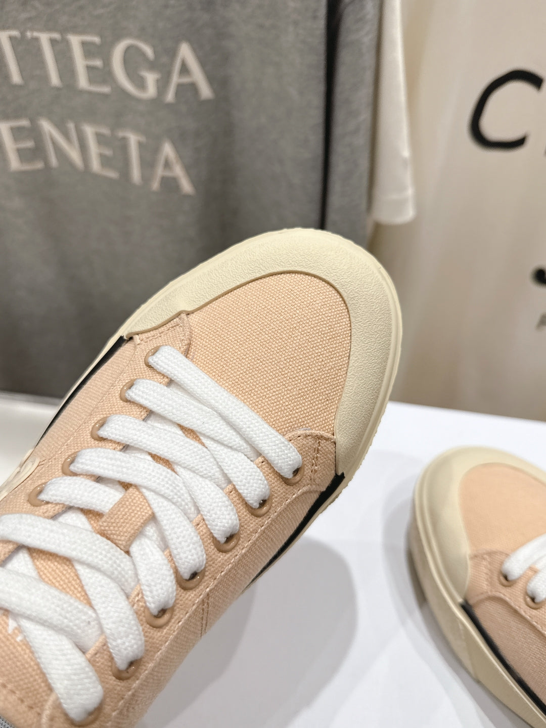Celine CELINE 25C Trainer Sneaker Sofr Apricot Canvas 236761