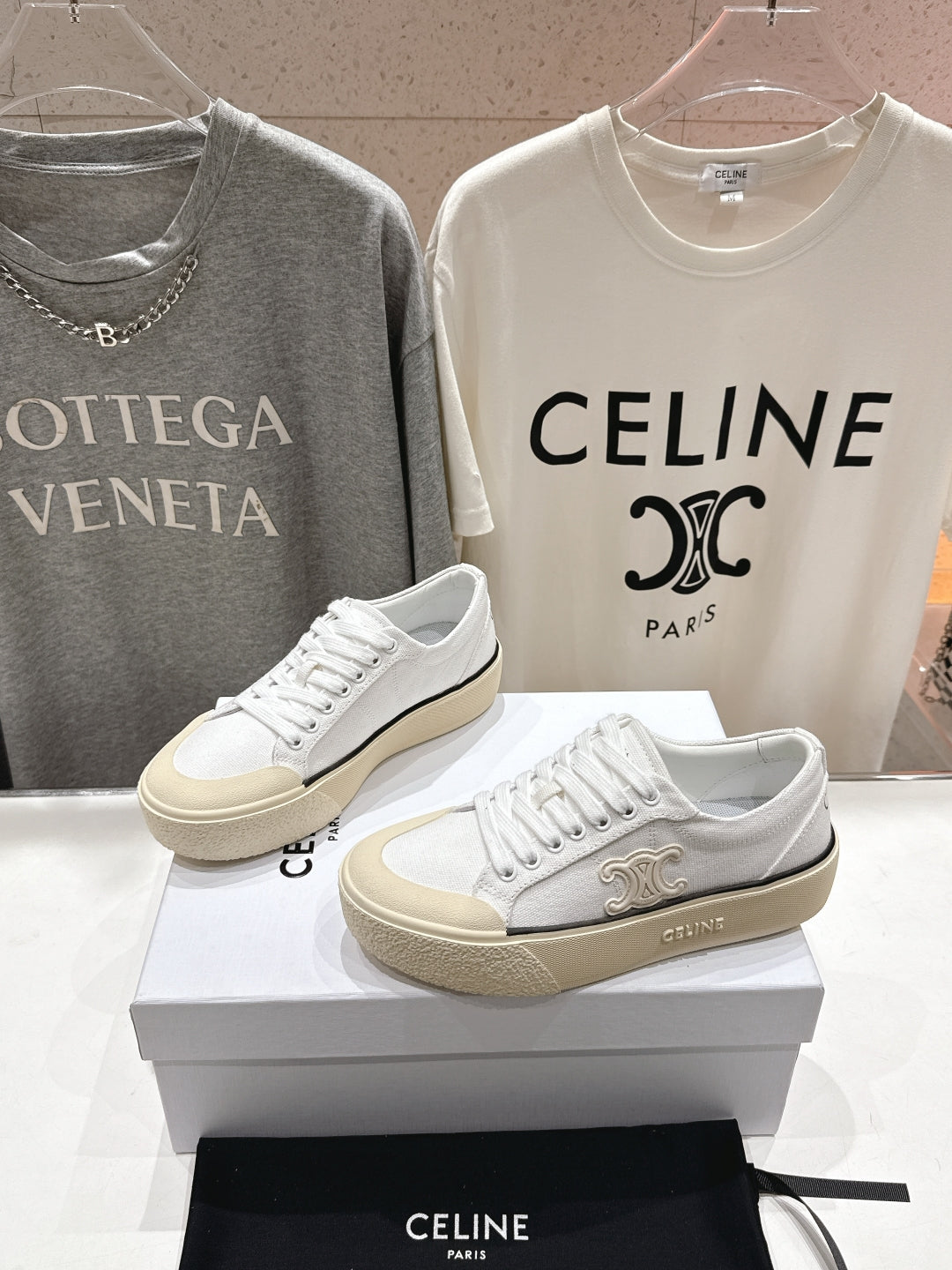 Celine CELINE 25C Trainer Sneaker White Canvas 236763