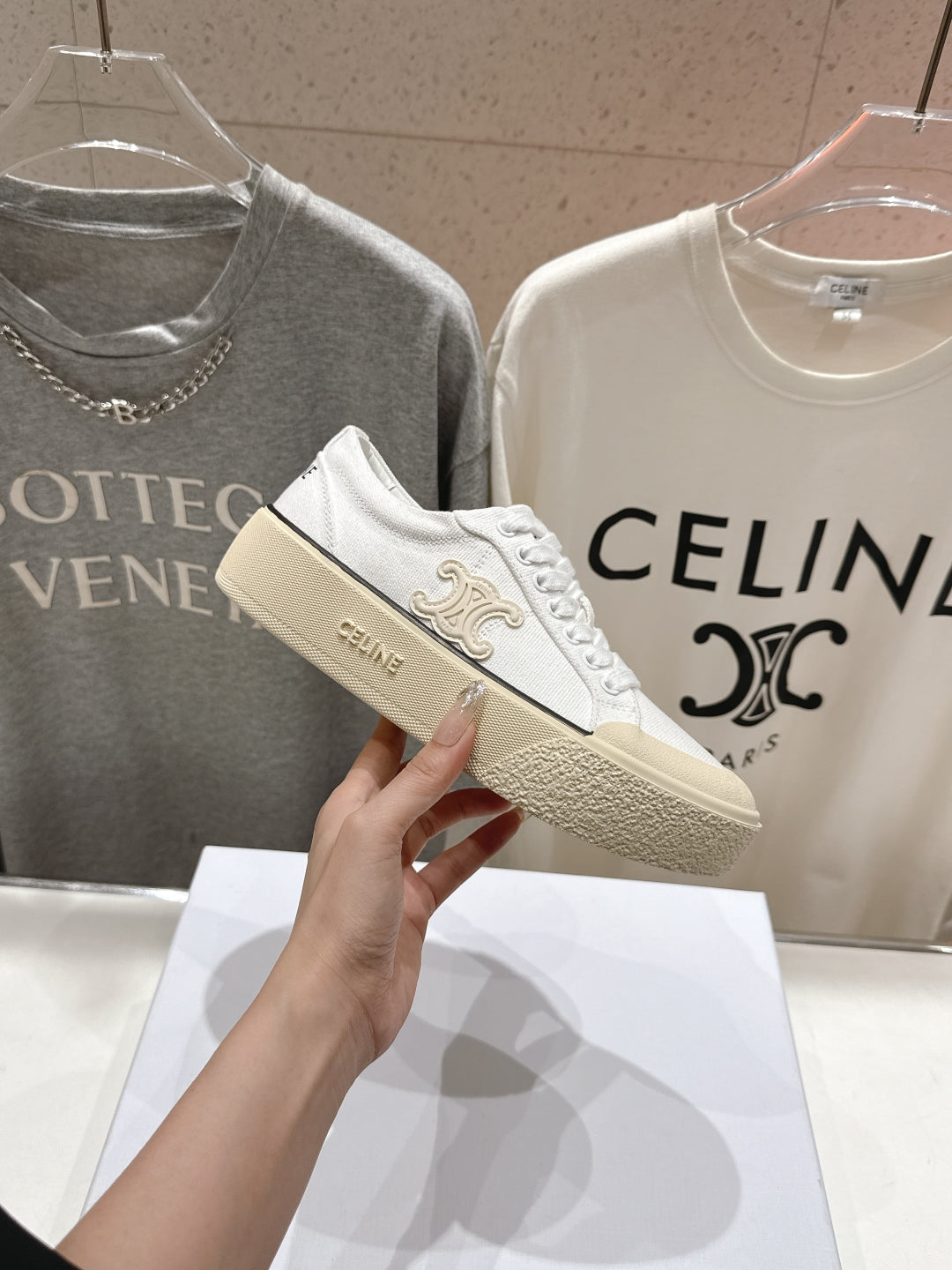 Celine CELINE 25C Trainer Sneaker White Canvas 236763
