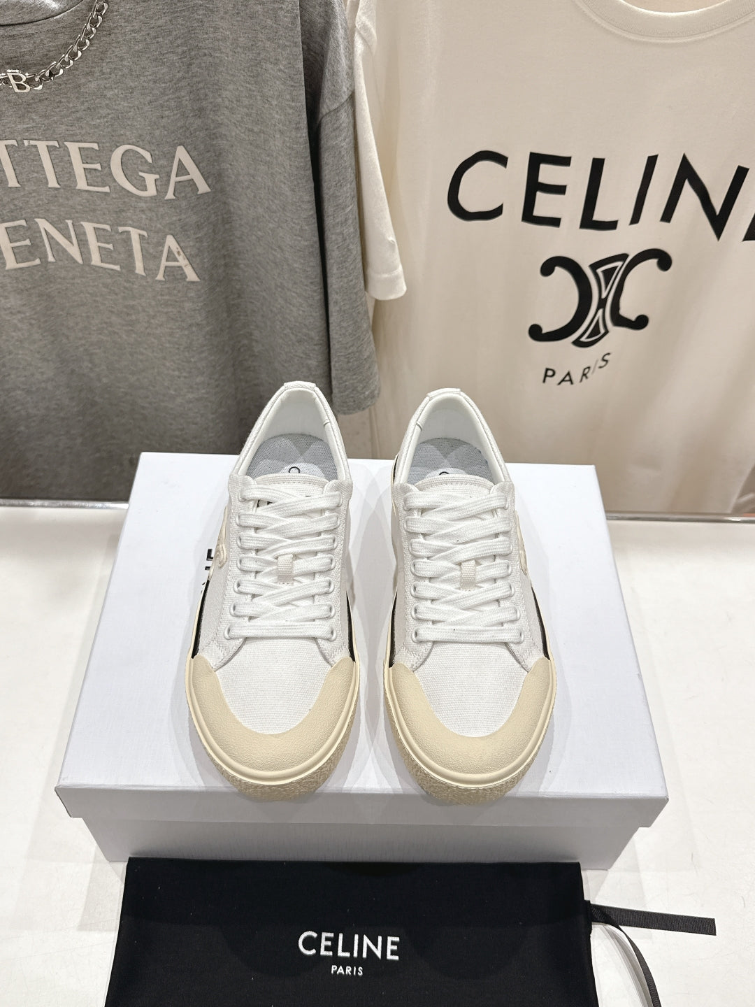 Celine CELINE 25C Trainer Sneaker White Canvas 236763