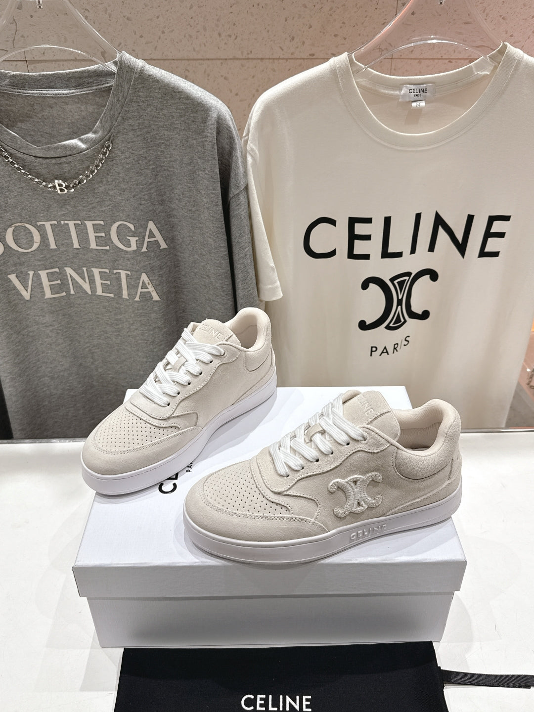 Celine CELINE 25C SNEAKERS BEIGE SUEDE 236765