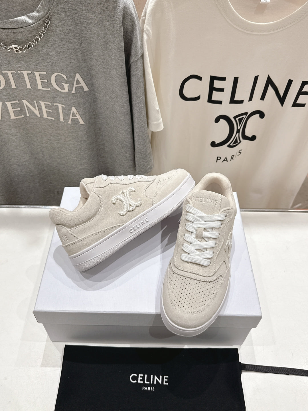 Celine CELINE 25C SNEAKERS BEIGE SUEDE 236765