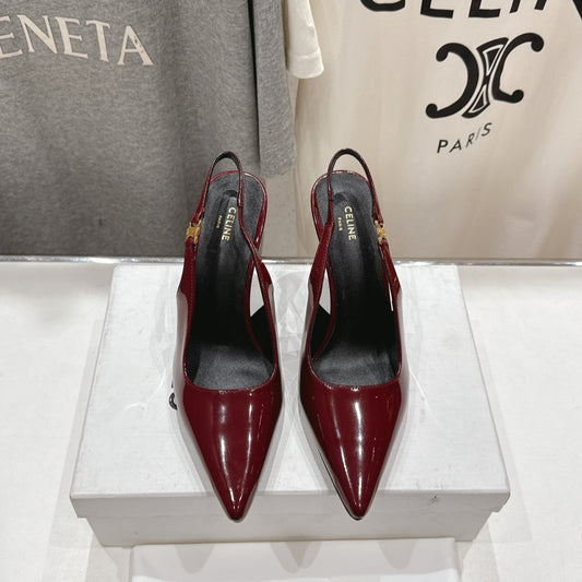 Celine Celine 25C Slingback Pump Red Patent Leather 236770