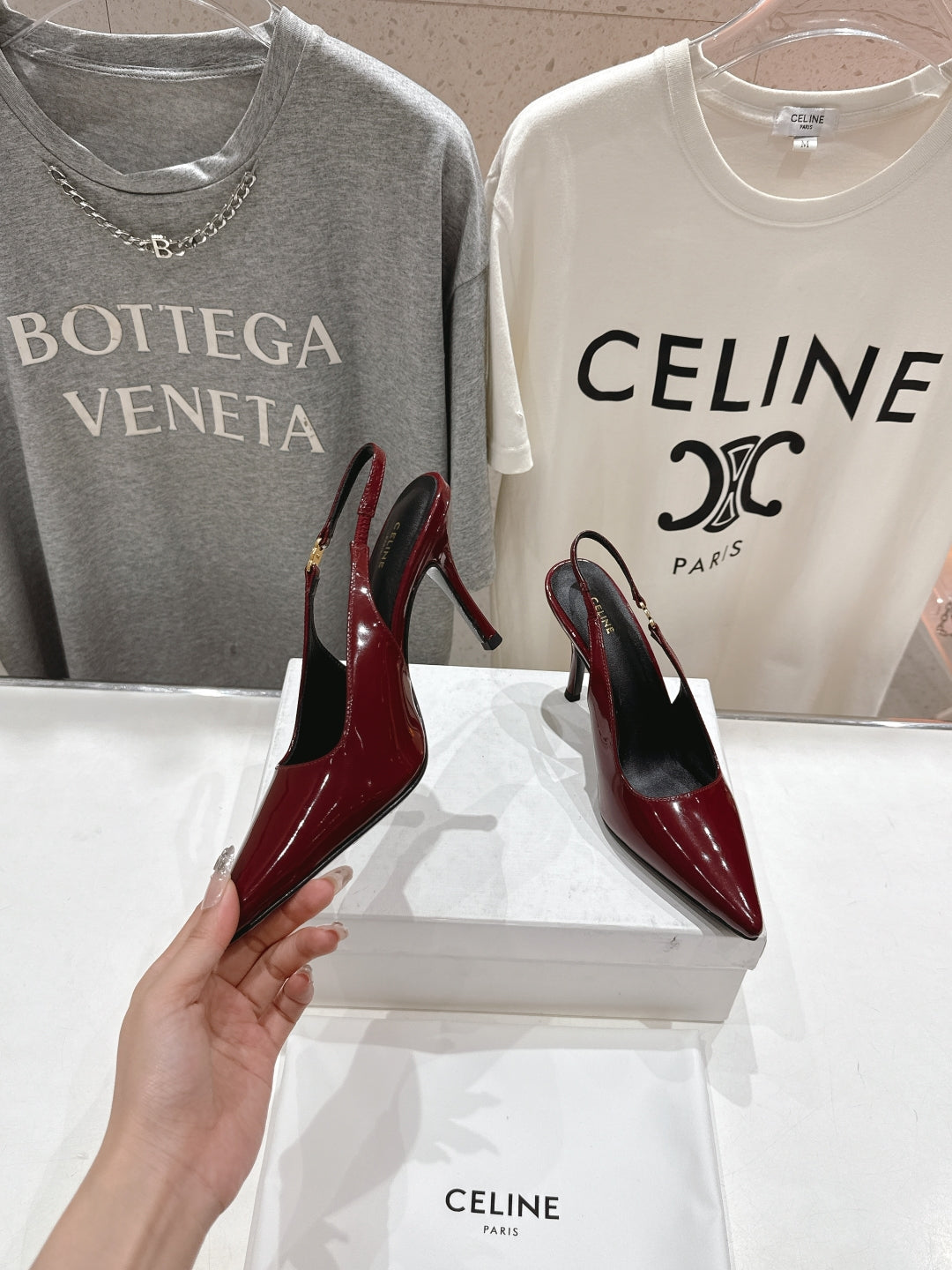 Celine Celine 25C Slingback Pump Red Patent Leather 236770
