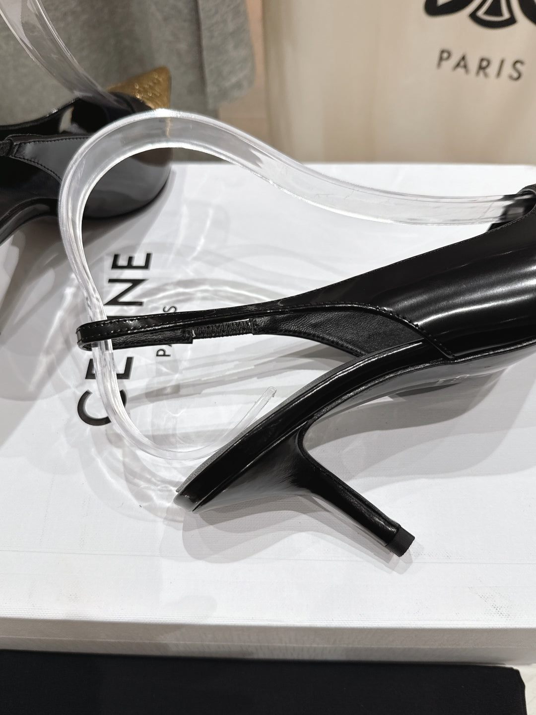 Celine Celine 25C Slingback Pump Black mix Gold Sheepskin 236771