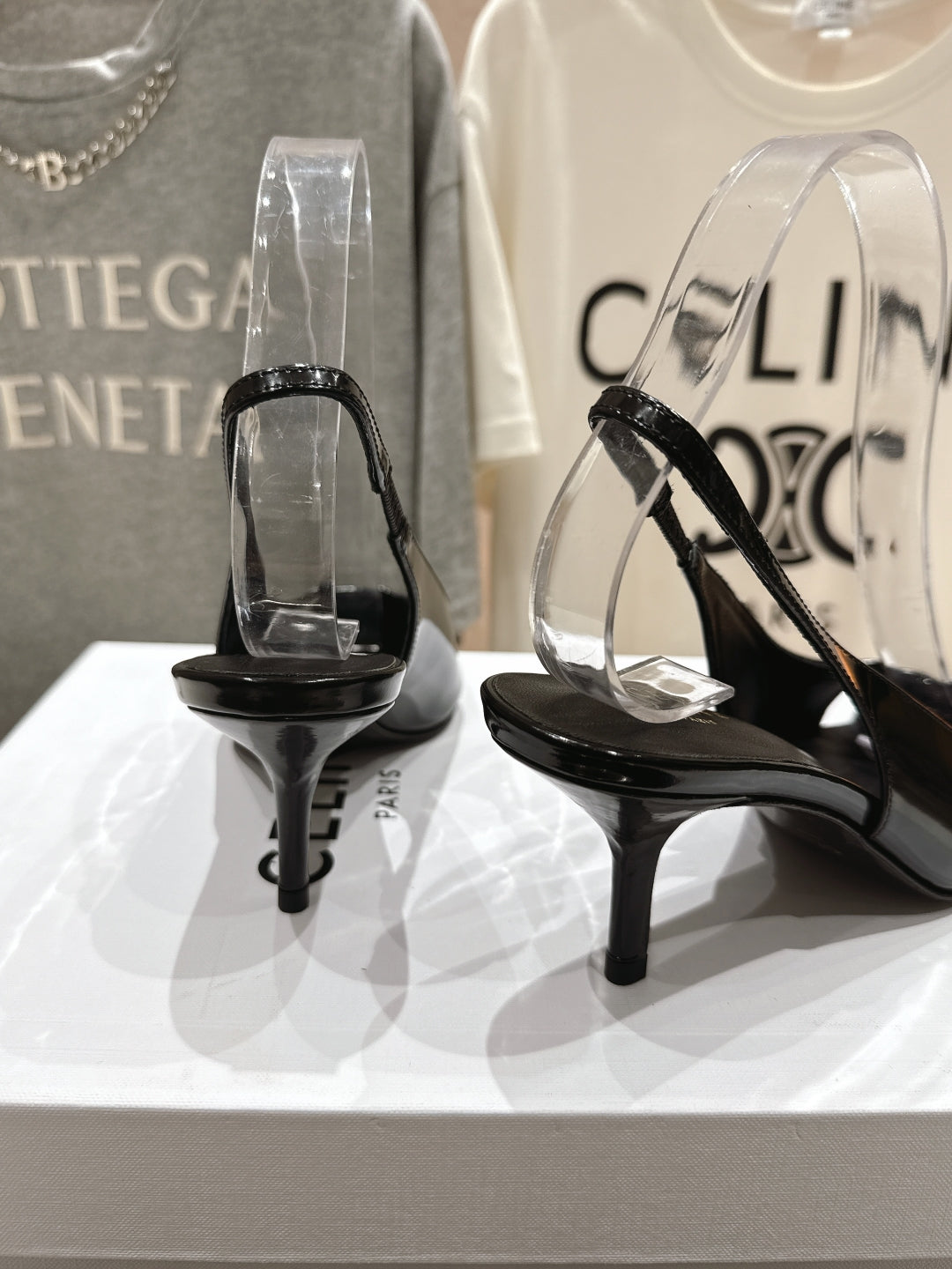 Celine Celine 25C Slingback Pump Black mix Silver Sheepskin 236772