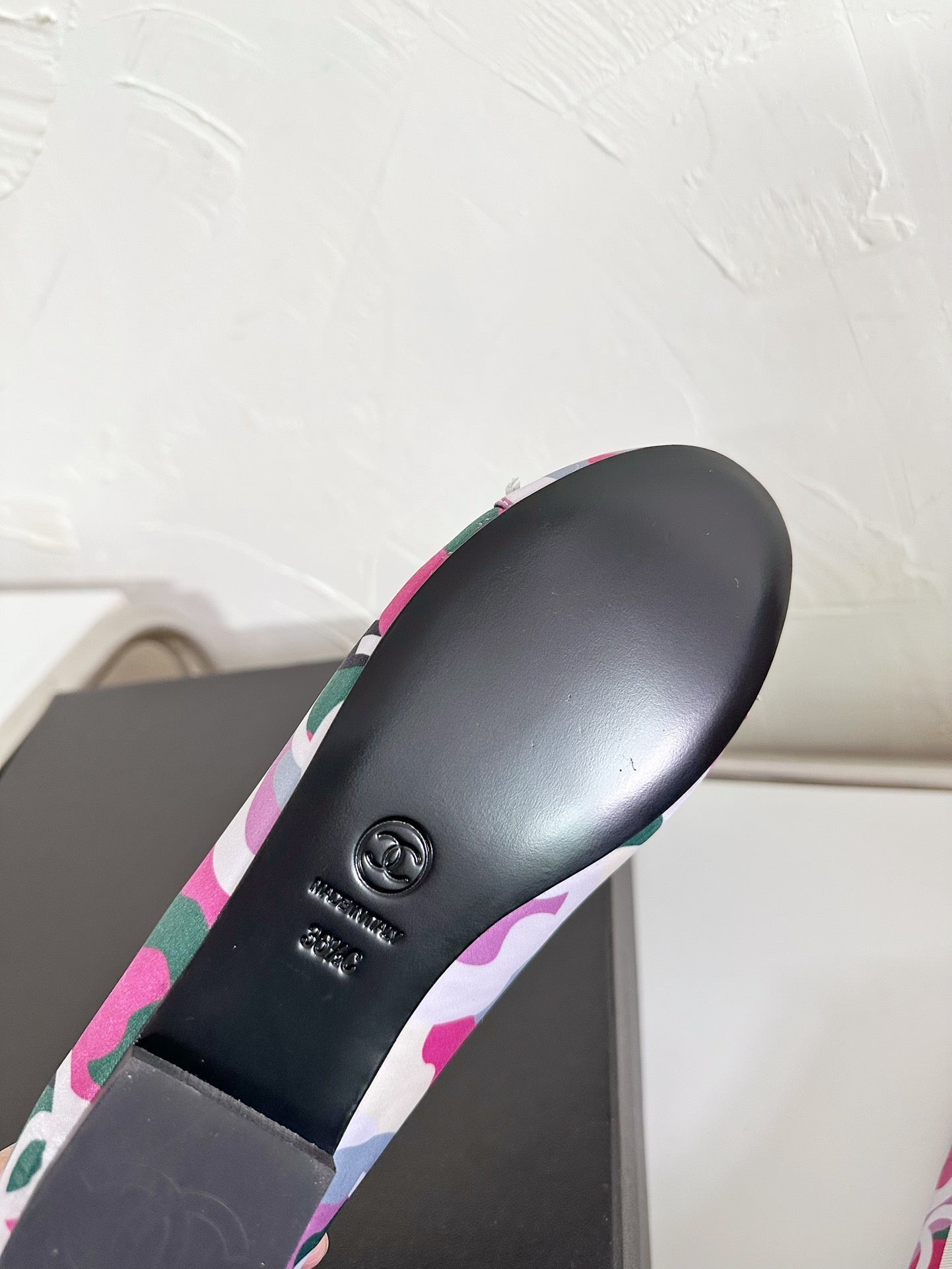 CHANEL Ballet Flats Pink Cloth