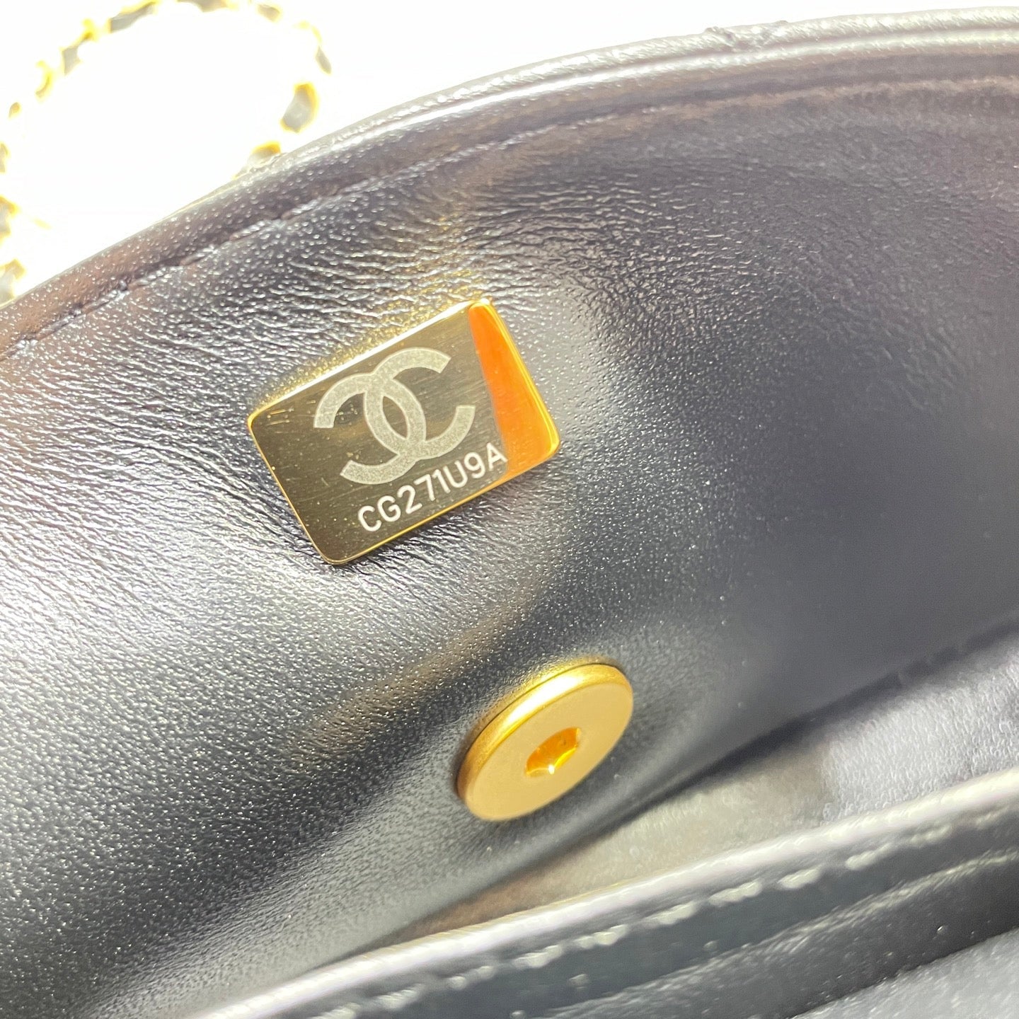 CHANEL 25P Mini Flap Bag 22cm Top Handle Black Calfskin Gold Hardware