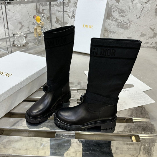 DIOR D-Major Boot In Black Denim Fabric 100568