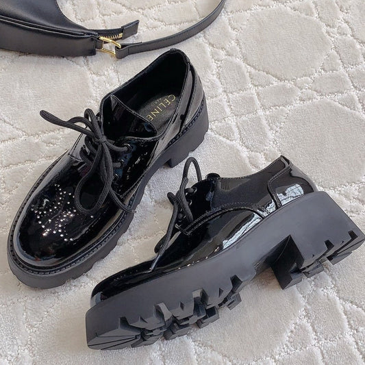 Celine TRIOMPHE RANGERS DERBY WITH PERFORATED TRIOMPHE IN POLISHED BULL GLOSSY BLACK