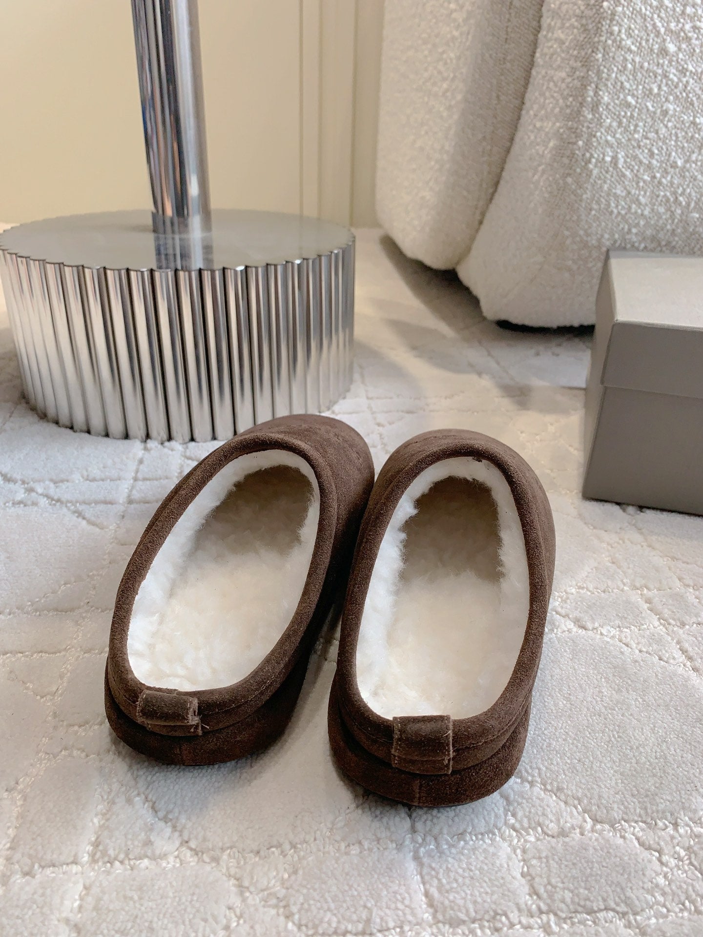 Balanciaga ALASKA SLIPPER IN CHOCOLATE SUEDE