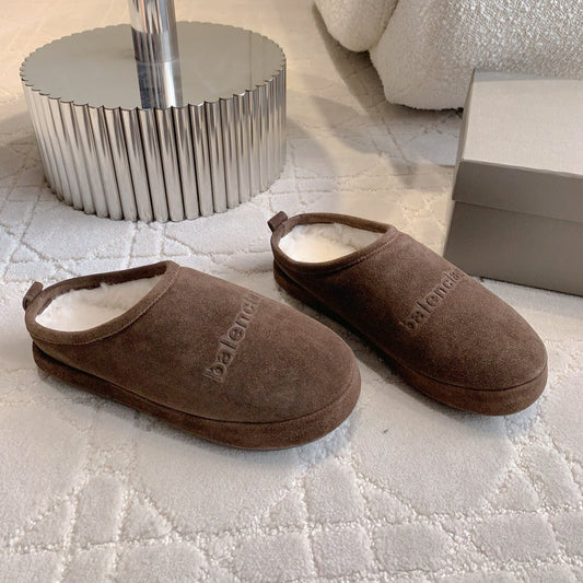 Balanciaga ALASKA SLIPPER IN CHOCOLATE SUEDE