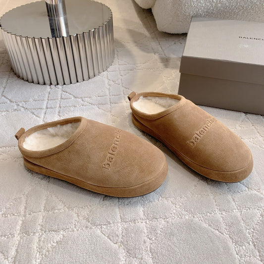 Balanciaga ALASKA SLIPPER IN CAMEL BROWN SUEDE