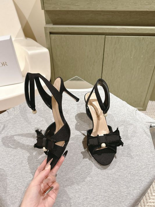 DIOR 25  Or A DIORable Heeled Sandal Tassel Grosgrain 241756