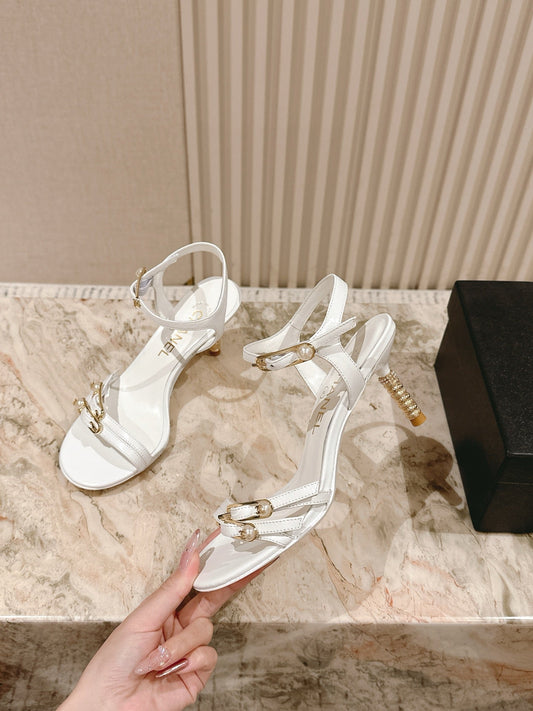 CHANEL 25 Sandal Heels Sheepskin 267851
