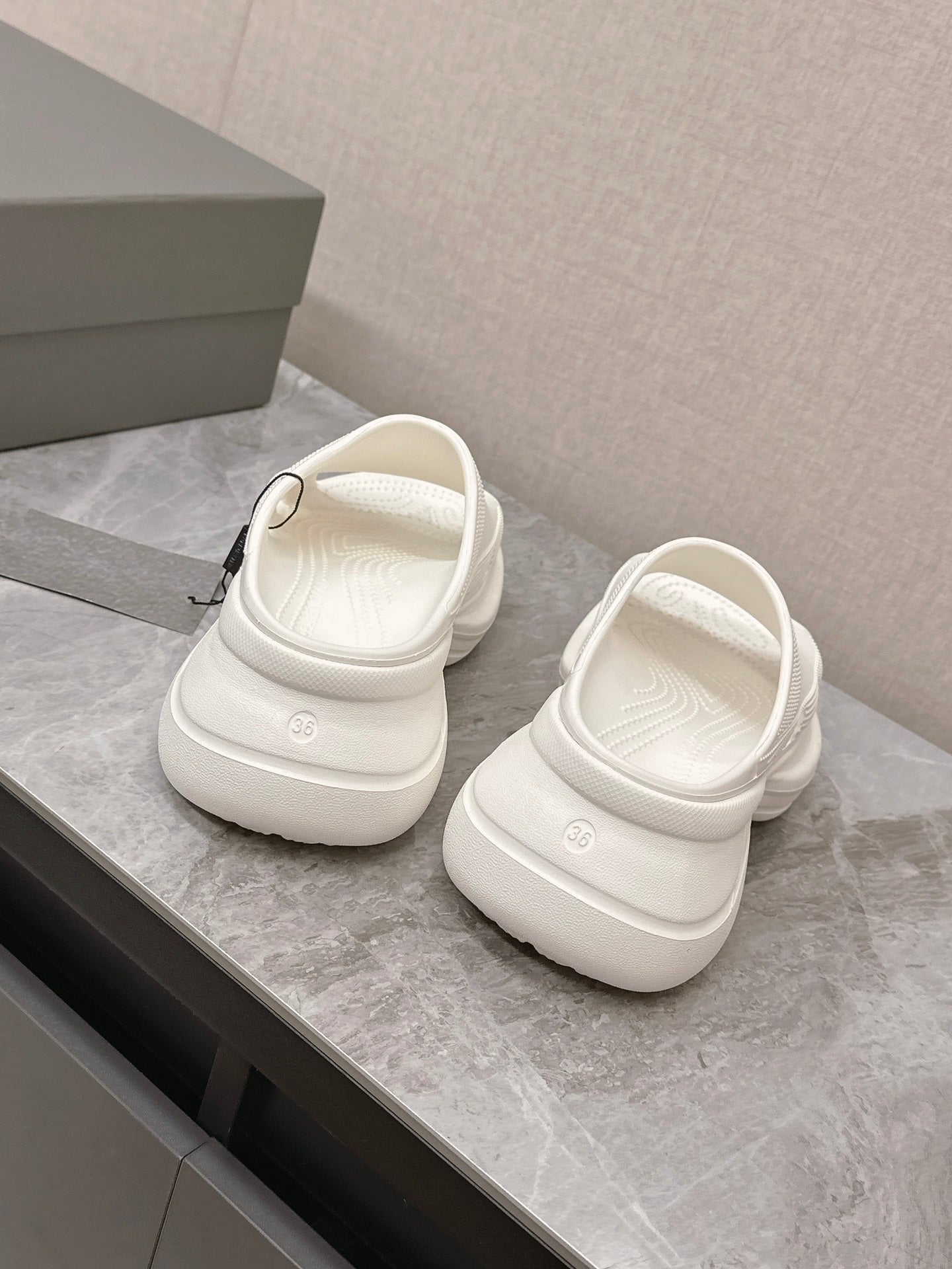 Balanciaga POOL CROCS SLIDE SANDAL IN WHITE RUBBER