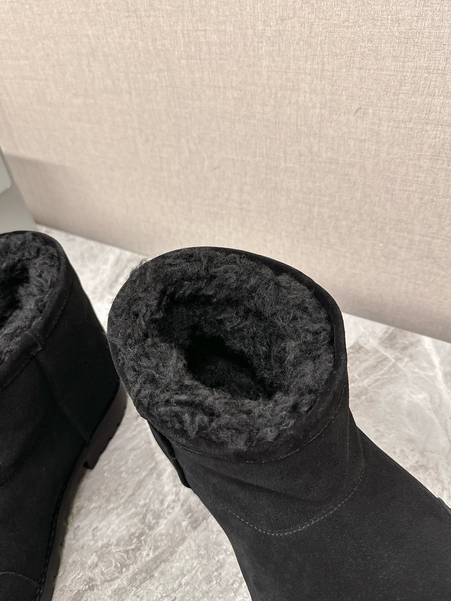 Balanciaga ALASKA BOOTIE IN BLACK SUEDE AND WOOL LINING
