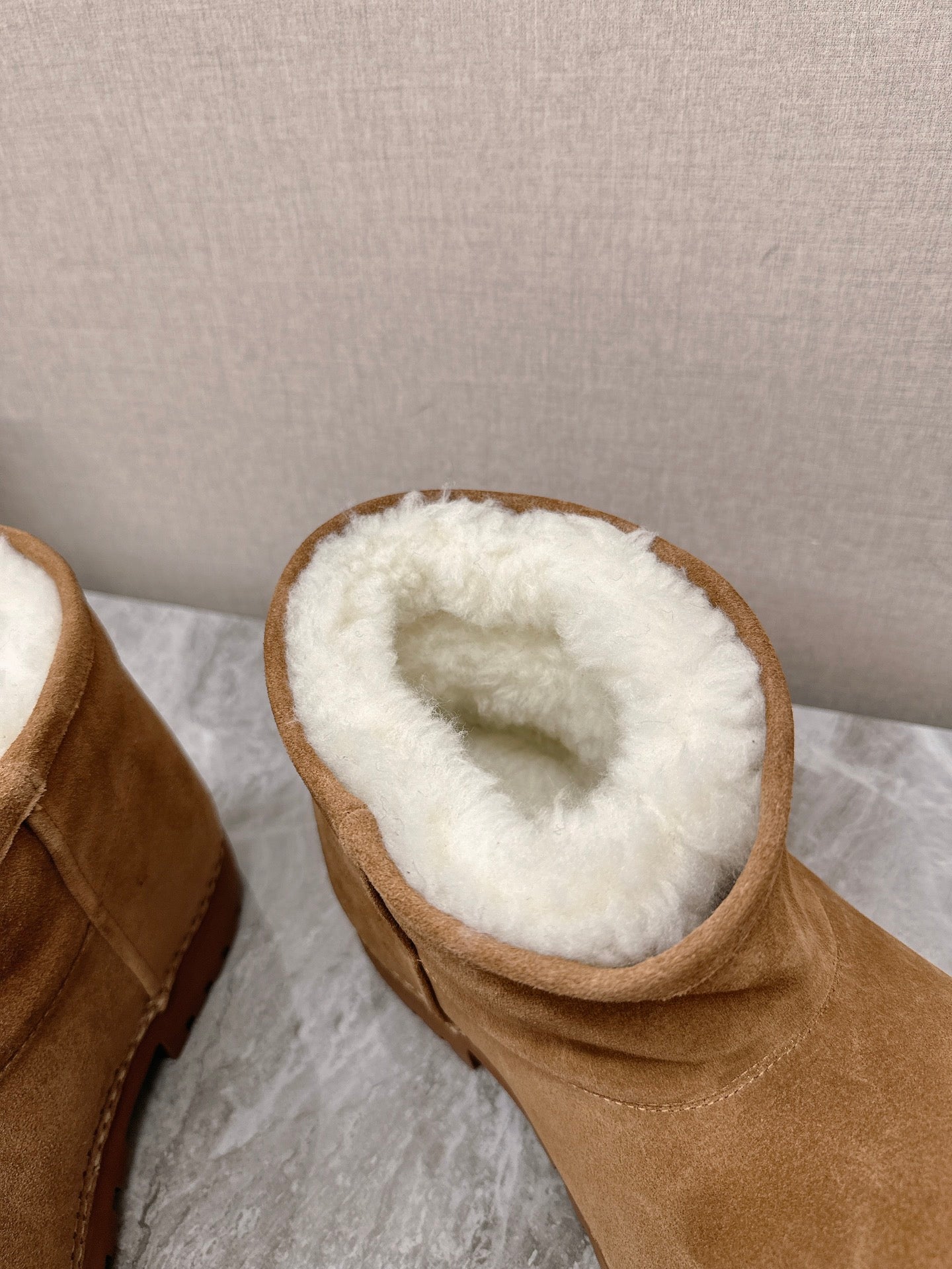 Balanciaga ALASKA BOOTIE IN CIDER BROWN SUEDE AND WOOL LINING