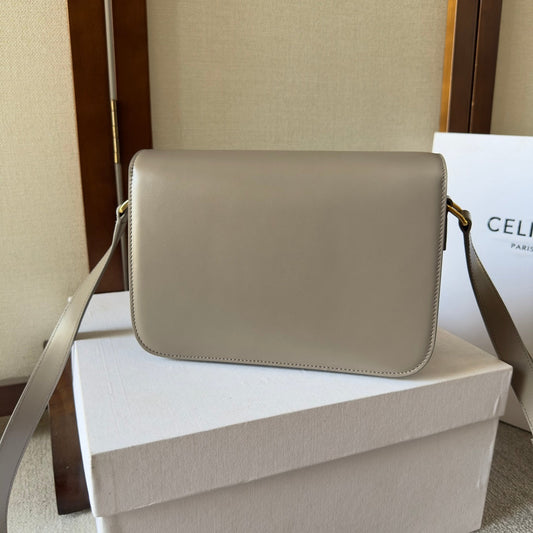 Celine classique triomphe 22 grey calfskin gold hardware
