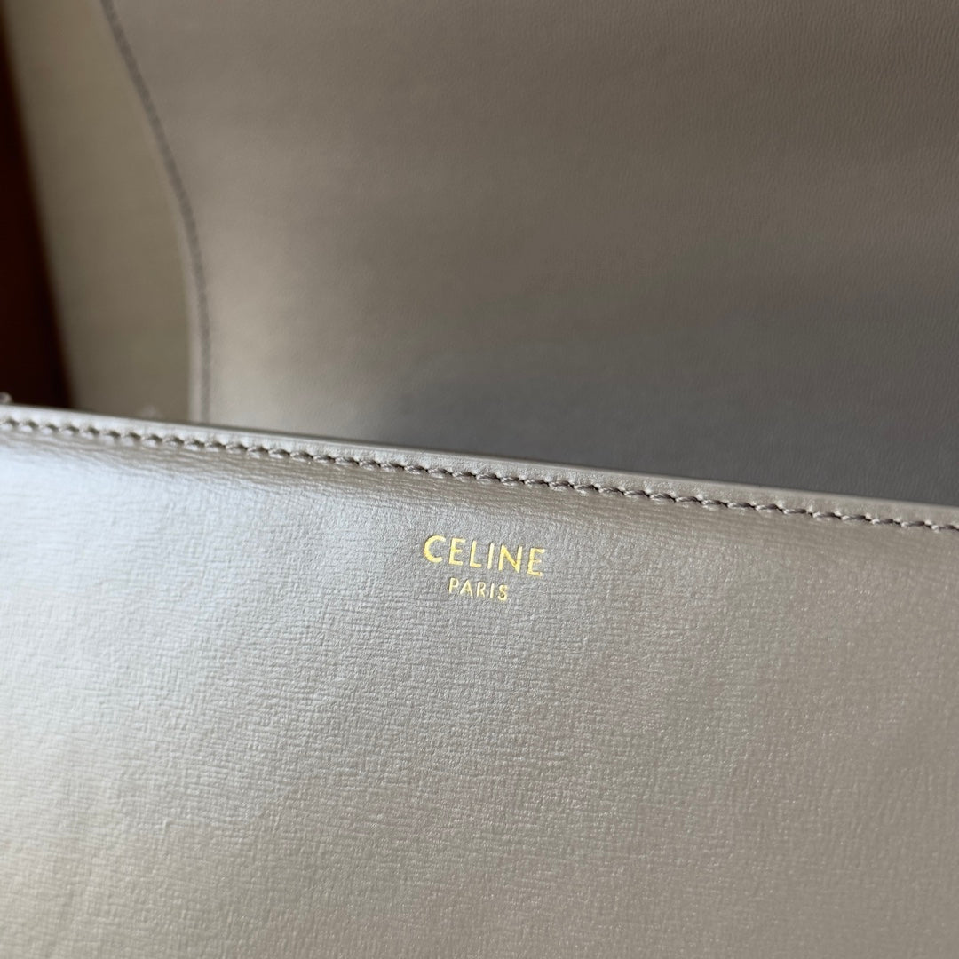 Celine classique triomphe 22 grey calfskin gold hardware