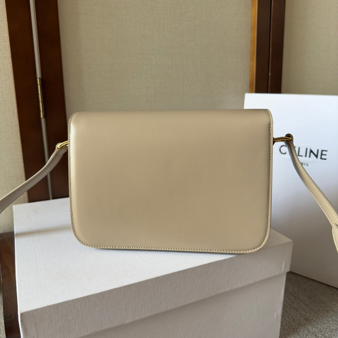 Celine classique triomphe 22 beige calfskin gold hardware