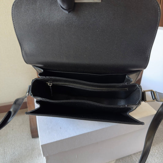 Celine classique triomphe 22 black calfskin silver hardware