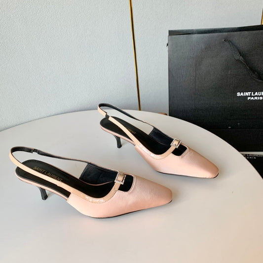 Saint Laurent SL BLADE SLINGBACK PINK NUDE SATIN