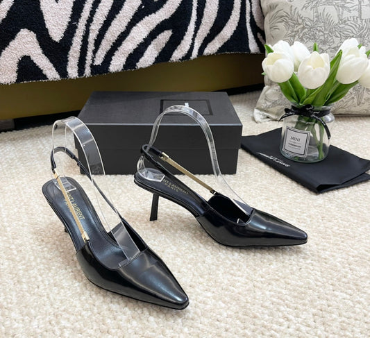 Saint Laurent SL BLAKE SLINGBACK PUMPS BLACK CALFSKIN