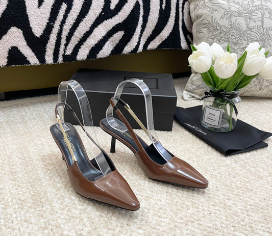 Saint Laurent SL BLAKE SLINGBACK PUMPS CARAMEL CALFSKIN