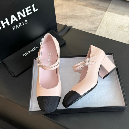 CHANEL 25C Mary Jane Pink Sheepskin 212990