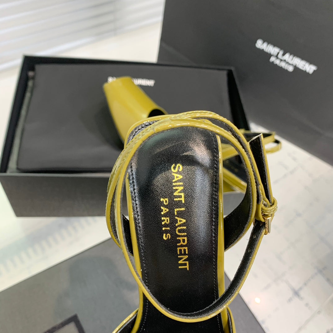 Saint Laurent SL FISH MOUTH SANDAL PUMP LEMON POLISHED CALFSKIN