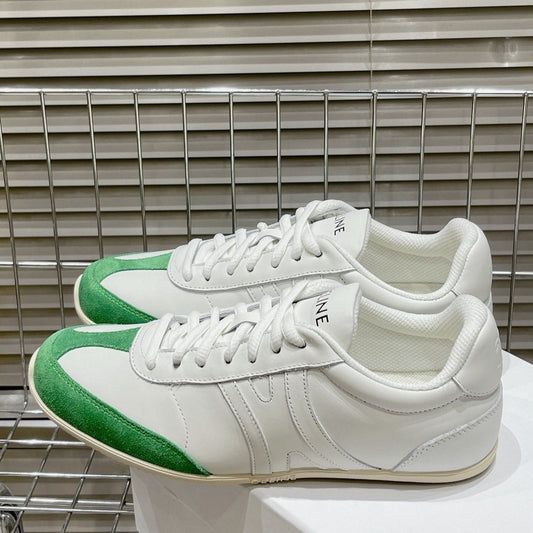 Celine LOW LACE-UP SNEAKER IN CALFSKIN OPTIC WHITE GREEN