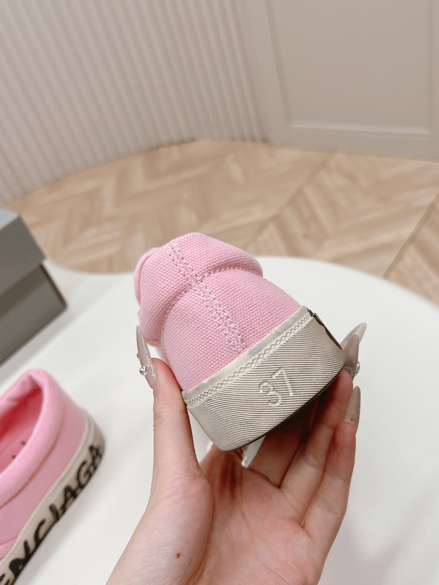 Balanciaga SLIP-ON SNEAKERS GRAFFITI IN PINK CANVAS
