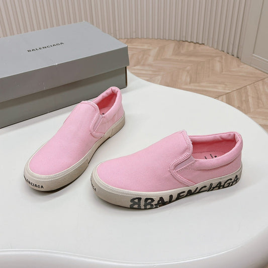 Balanciaga SLIP-ON SNEAKERS GRAFFITI IN PINK CANVAS