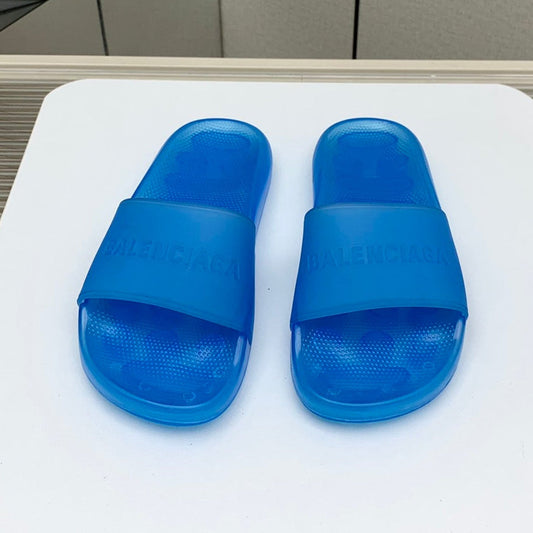 Balanciaga POOL SLIDE SANDAL IN JELLY BLUE RUBBER