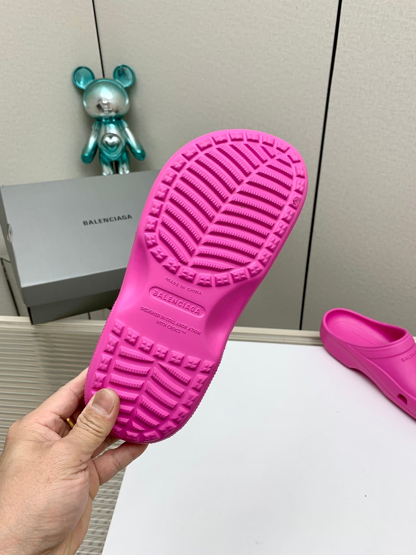 Balanciaga POOL CROCS IN HOT PINK RUBBER