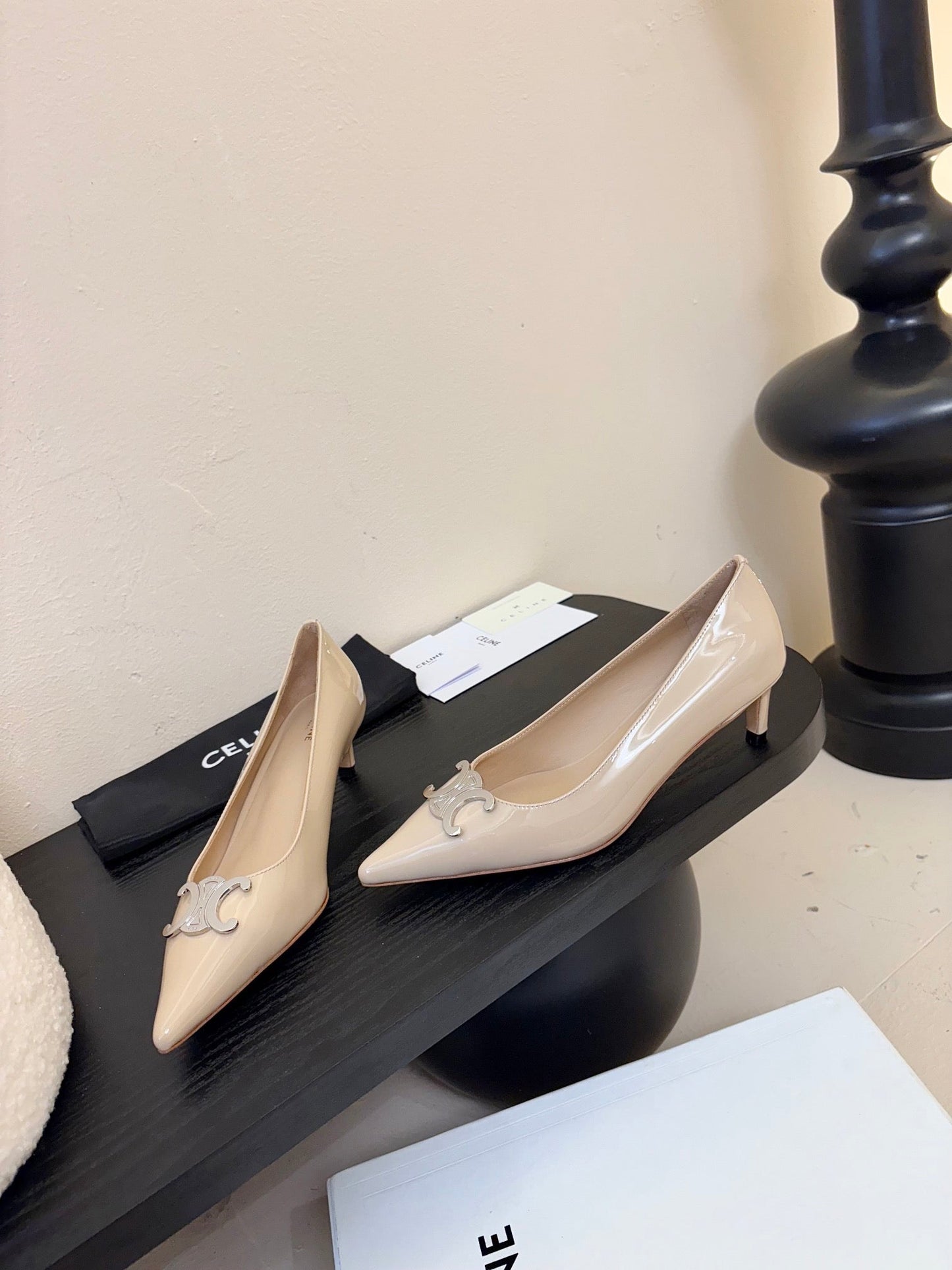 Celine CELINE Pump Nude Patent Calfskin 235699