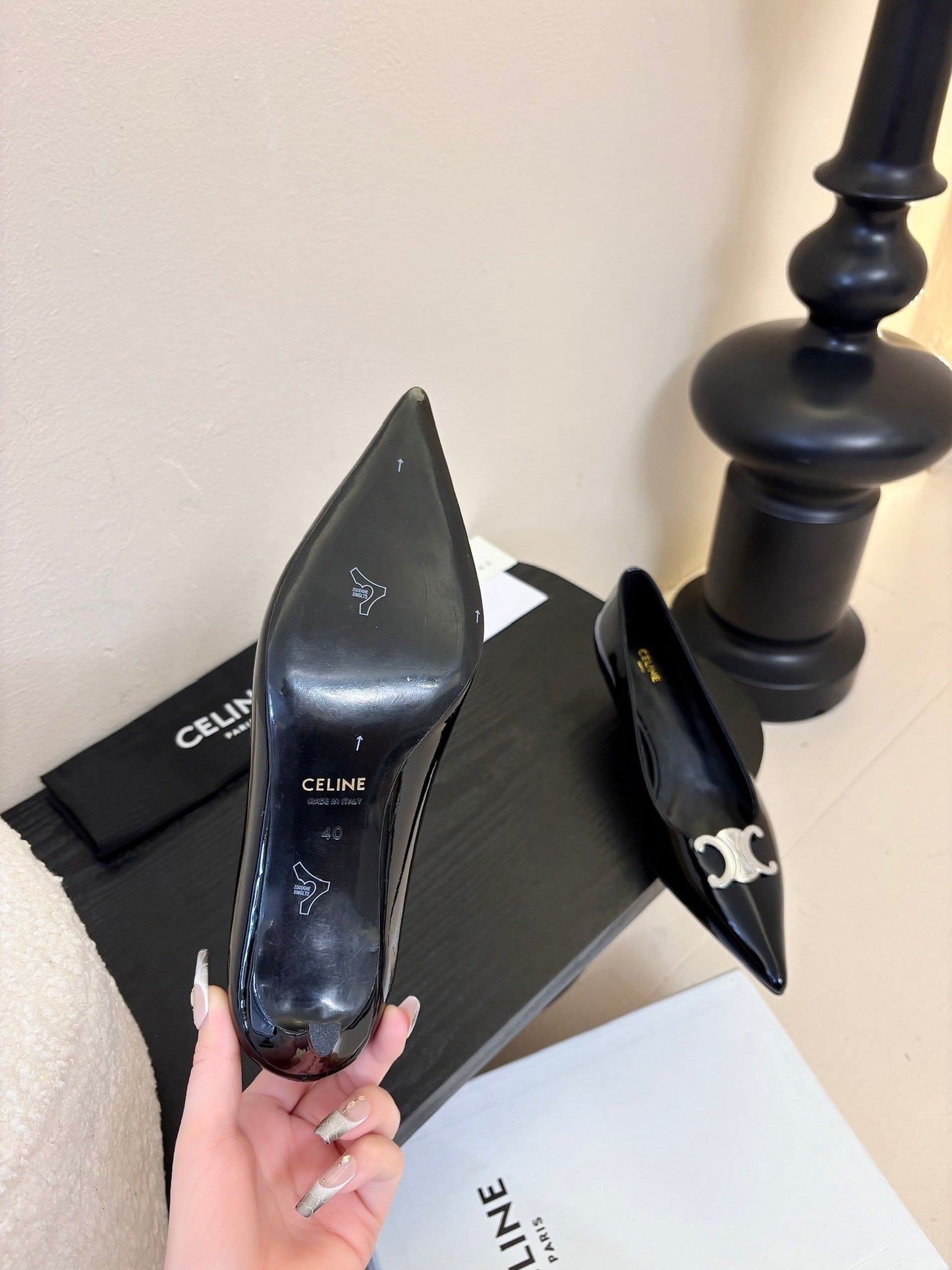 Celine CELINE Pump Black Fabric 235702