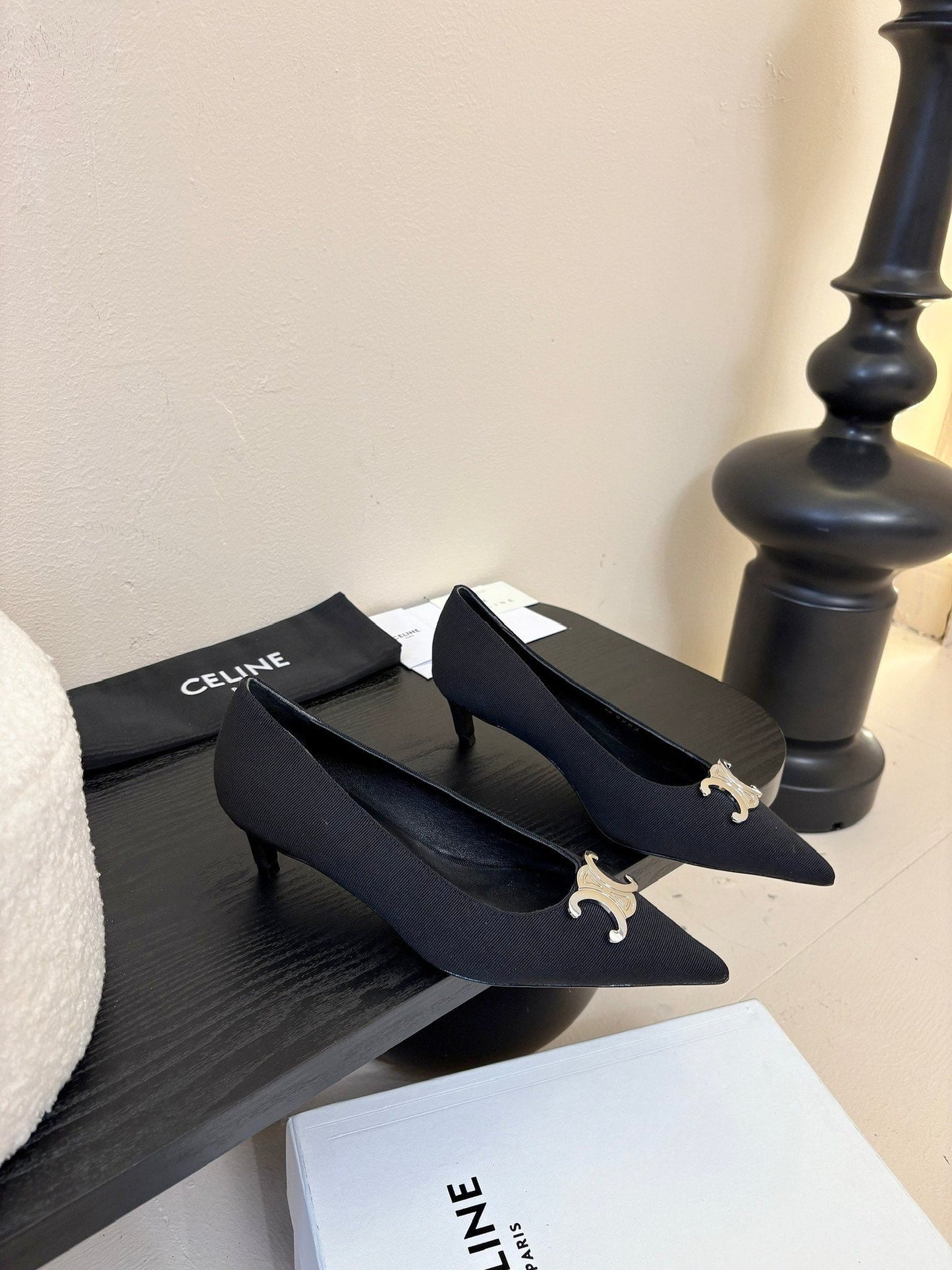 Celine CELINE Pump Black Fabric 235702