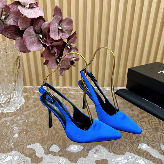 Saint Laurent SL DUNE SLINGBACK PUMPS COBALT SATIN
