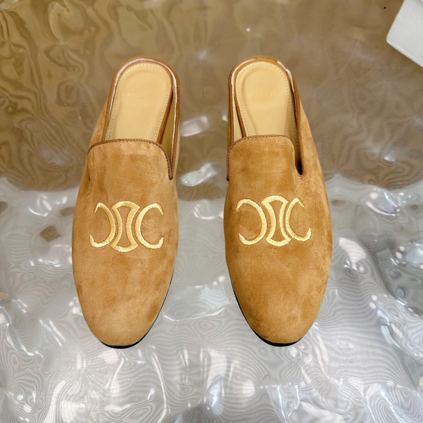 Celine CELINE 25 Slippers Brown Suede 285916