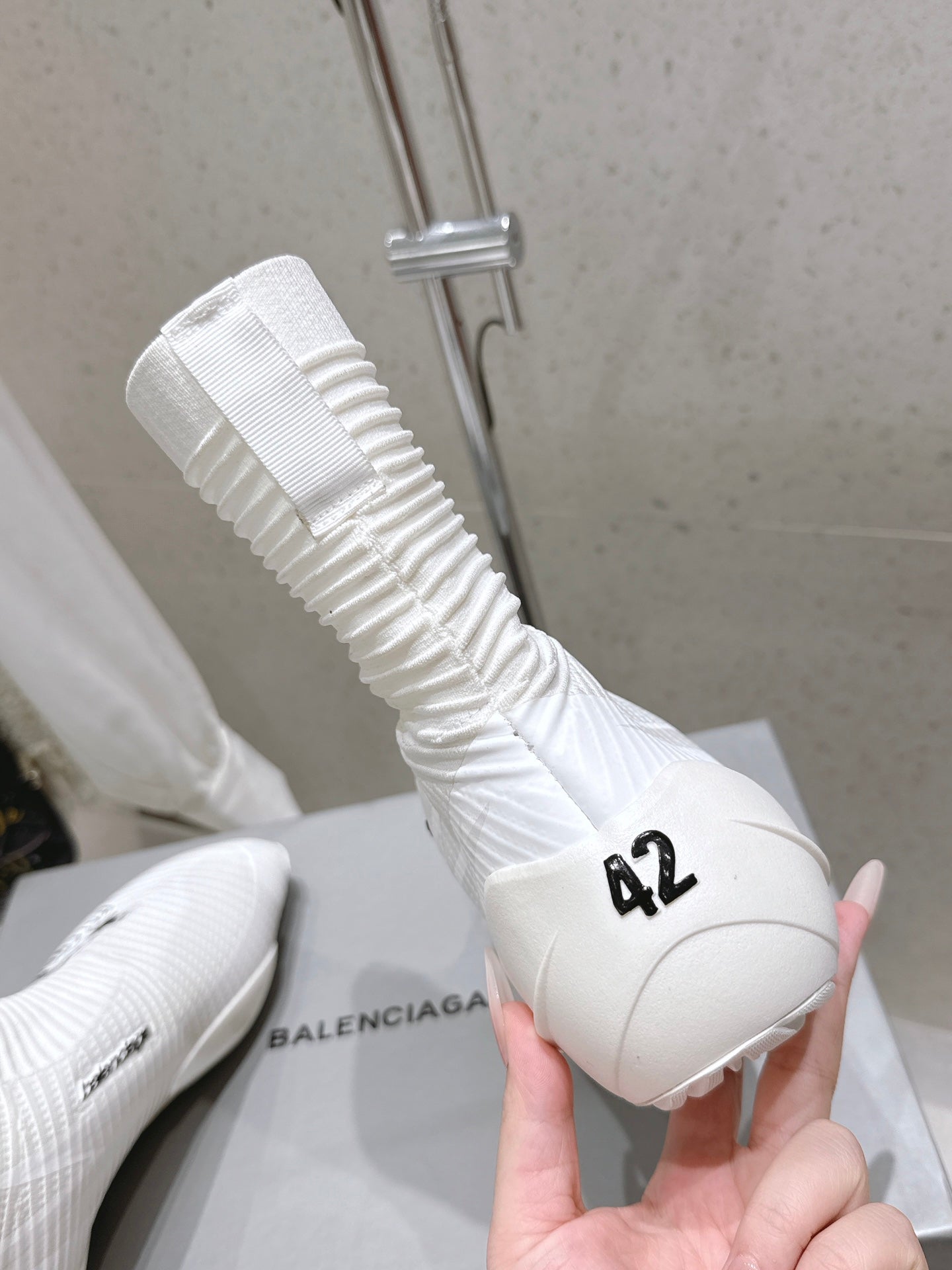 Balanciaga UNDER ARMOUR HYPER SNEAKER IN WHITE MIX BLACK KNITTED FABRIC