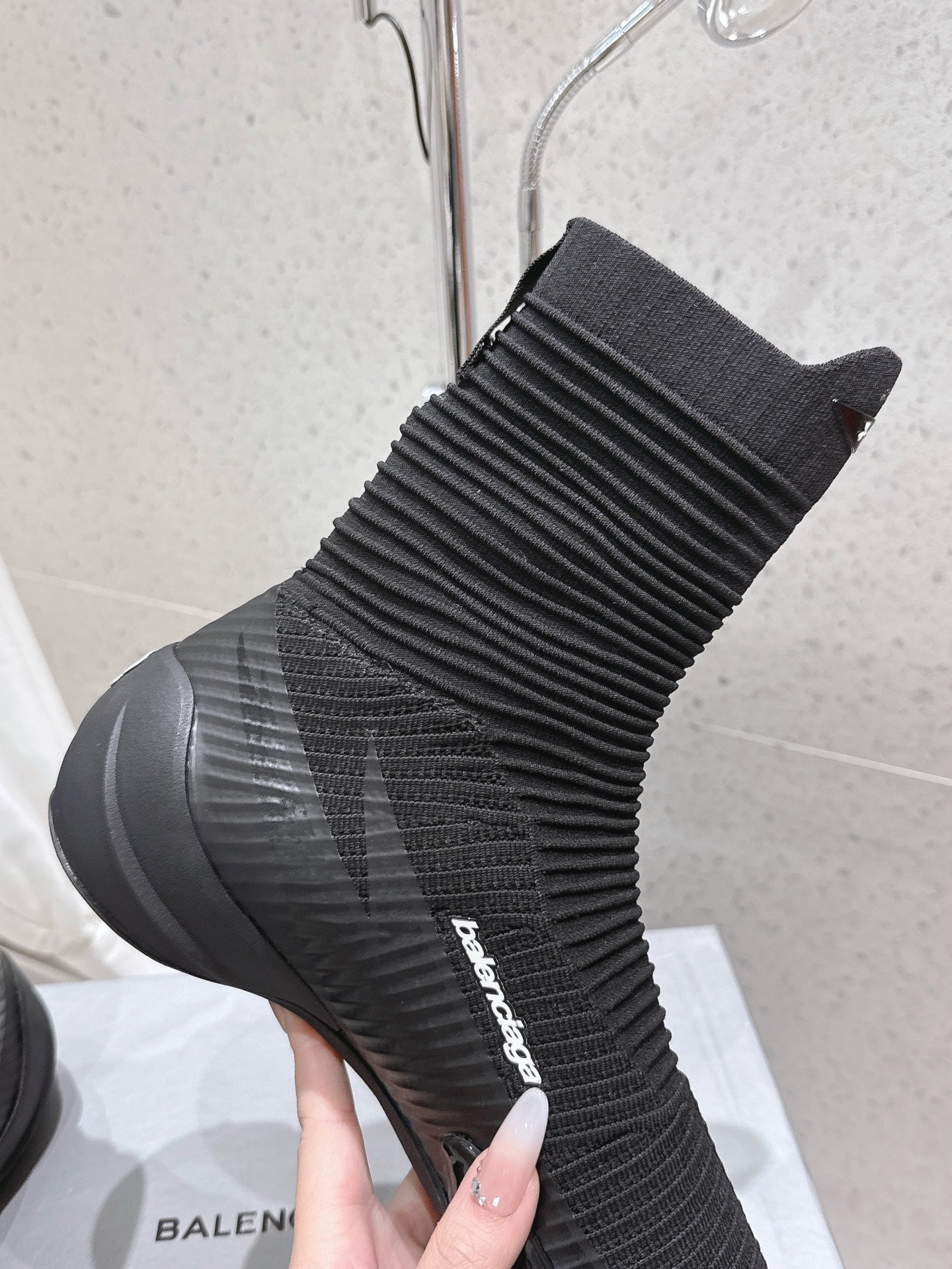Balanciaga UNDER ARMOUR HYPER SNEAKER IN BLACK MIX WHITE KNITTED FABRIC