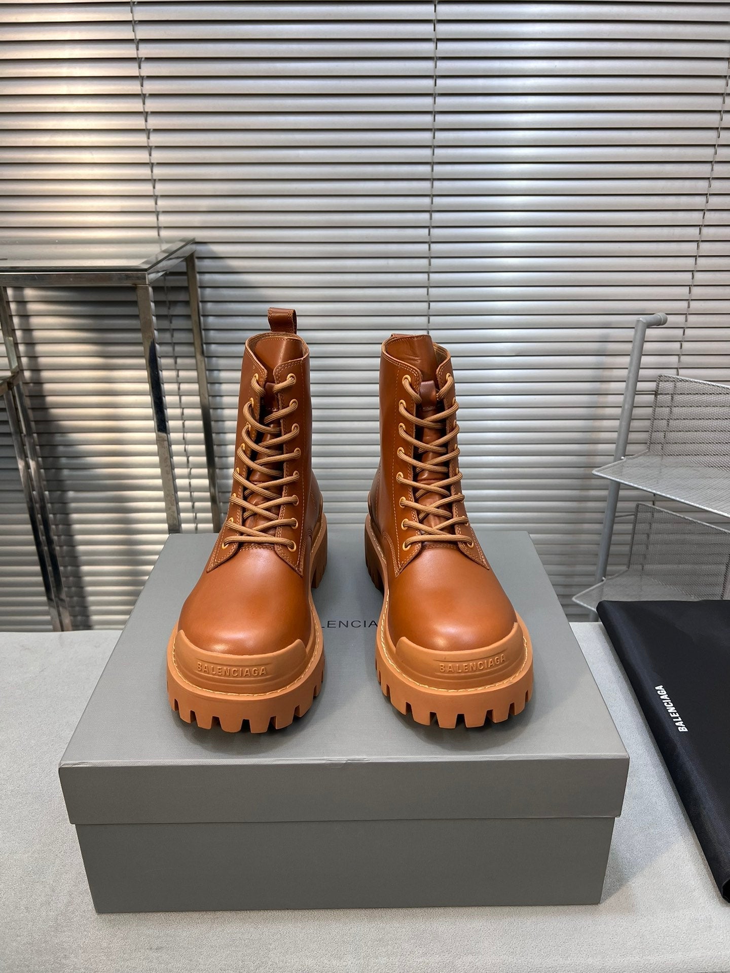Balanciaga CHUNKY BOOTS IN TAN SMOOTH CALFSKIN