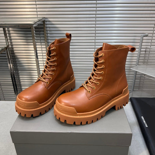 Balanciaga CHUNKY BOOTS IN TAN SMOOTH CALFSKIN