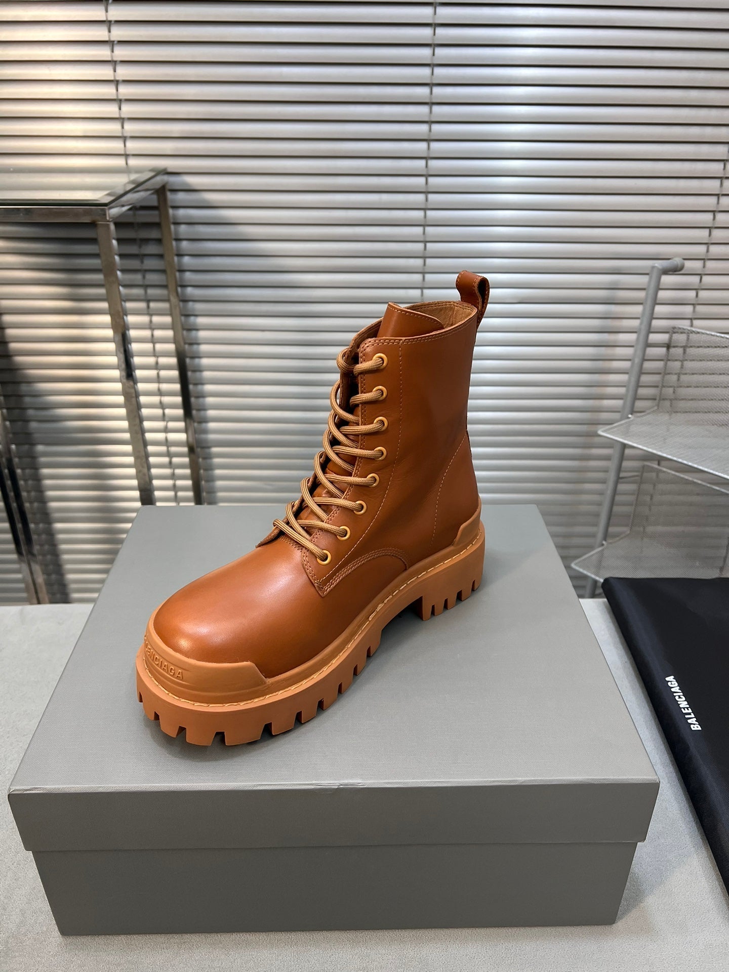 Balanciaga CHUNKY BOOTS IN TAN SMOOTH CALFSKIN
