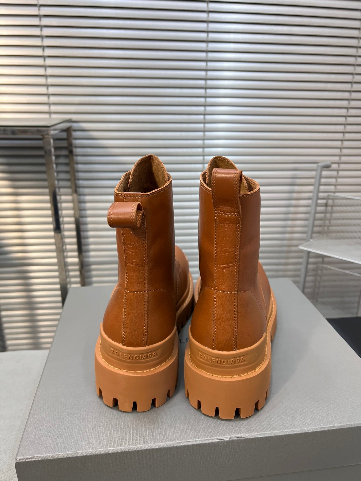 Balanciaga CHUNKY BOOTS IN TAN SMOOTH CALFSKIN