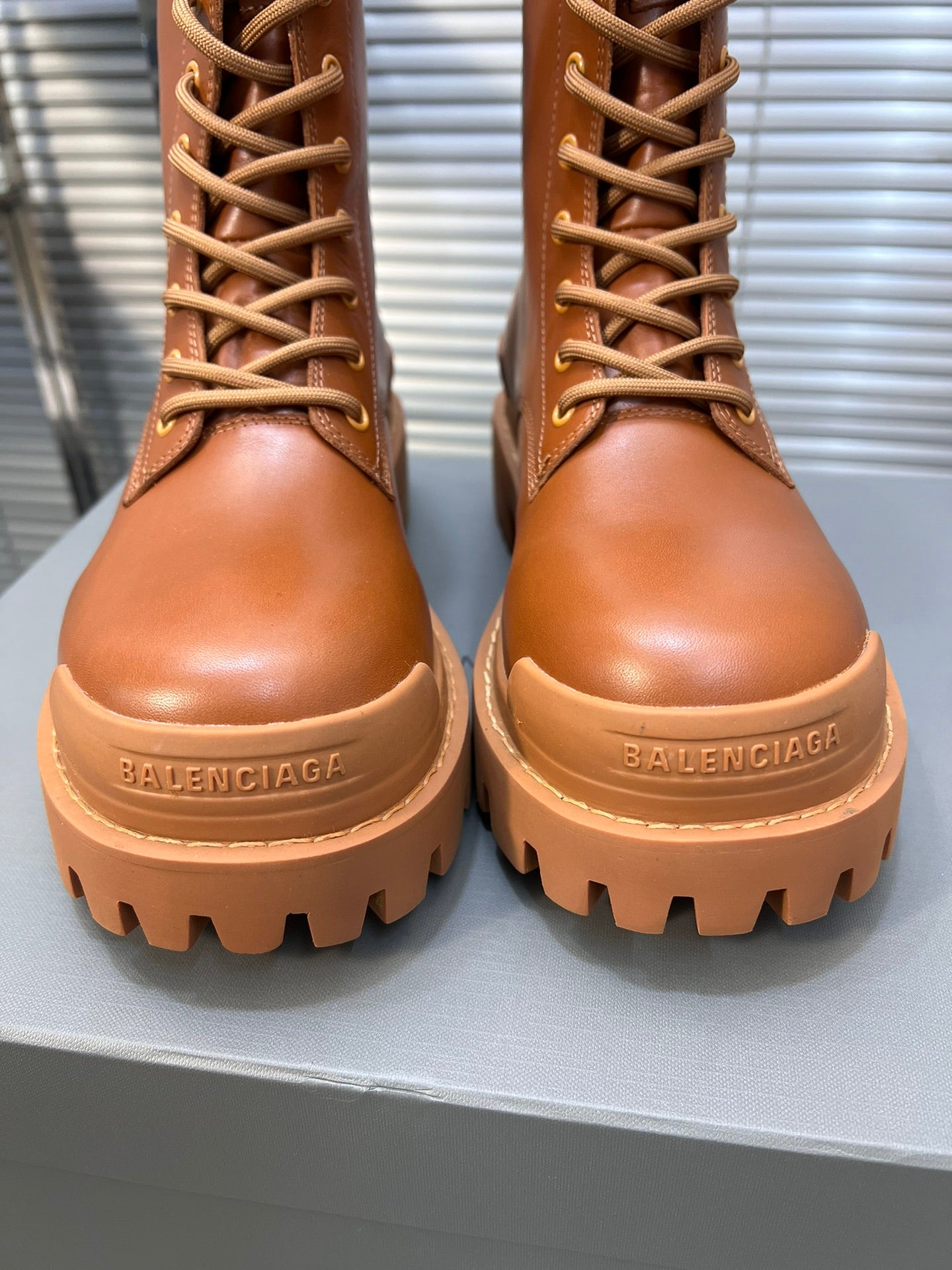 Balanciaga CHUNKY BOOTS IN TAN SMOOTH CALFSKIN